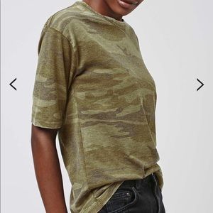 Topshop camo burnout tee
